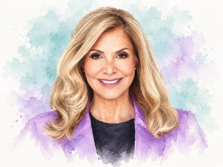Edie Rodriguez, chief executive officer of Transcend Cruises, in a watercolour portrait