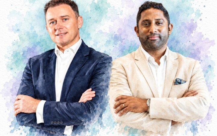 Shawn Muscat and Newton Fernandes watercolour portrait