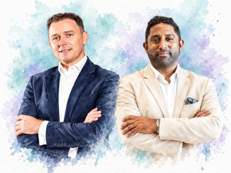 Shawn Muscat and Newton Fernandes watercolour portrait