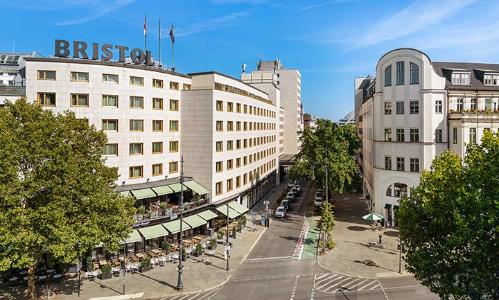 Exterior of Bristol Berlin, Vignette Collection, with its rooftop sign and surrounding streets