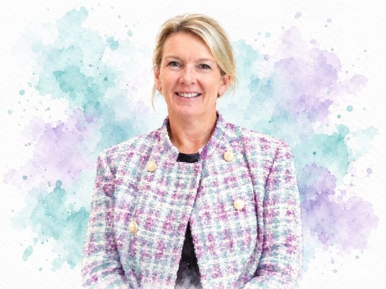 Kate Ling, senior vice president of people operations at Qatar Airways, watercolour portrait
