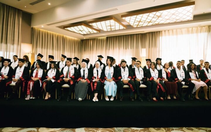 Marriott Tahseen Egypt graduates seated together at their fourth-cohort graduation ceremony.
