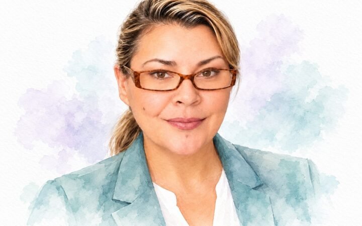 Melayne Williamson, chief people officer at Aboriginal Hostels Limited, watercolour portrait