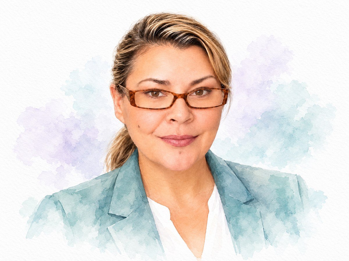 Melayne Williamson, chief people officer at Aboriginal Hostels Limited, watercolour portrait
